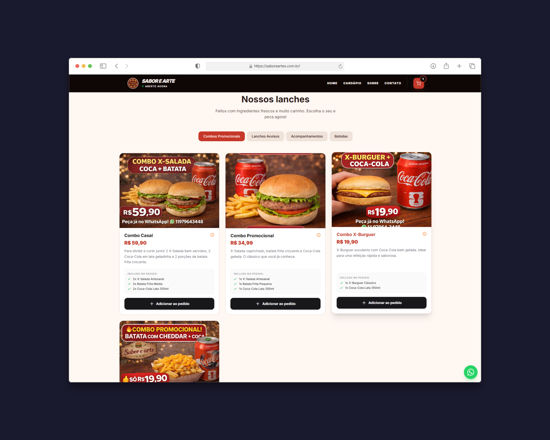 Sabor & Artes — Delivery